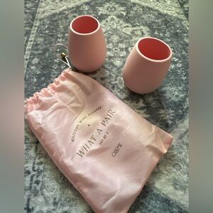 Odeme Blush Silicone Wine Glasses Duo